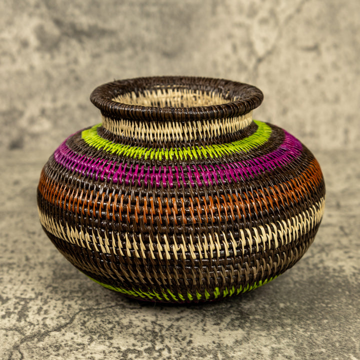 Rainbow Hand Woven Rainforest Basket