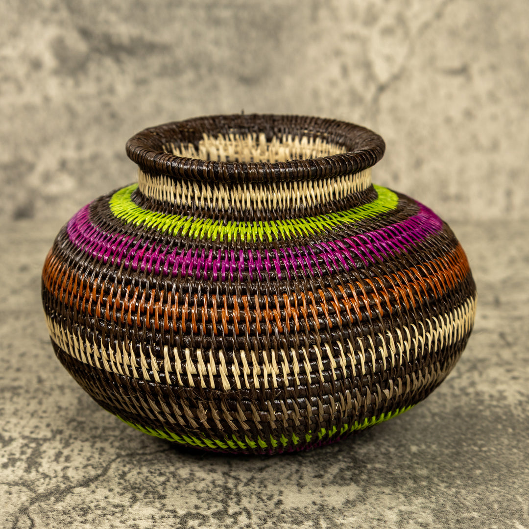 Rainbow Hand Woven Rainforest Basket