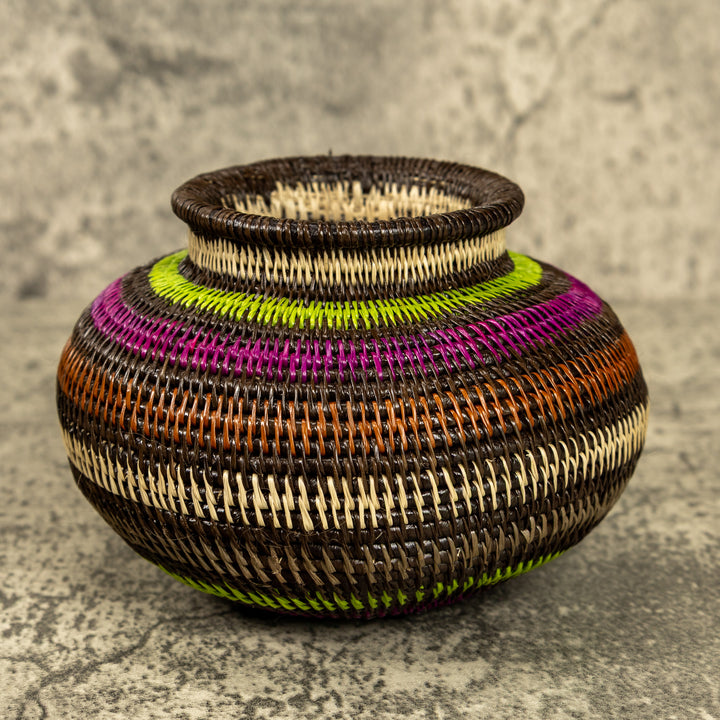 Rainbow Hand Woven Rainforest Basket