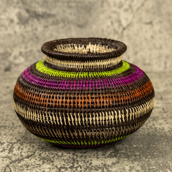 Rainbow Hand Woven Rainforest Basket