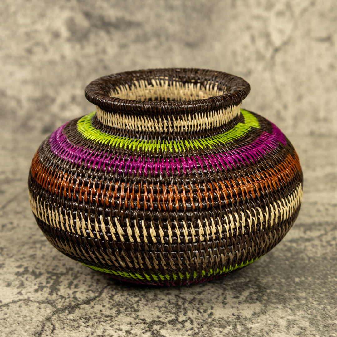 Rainbow Hand Woven Rainforest Basket