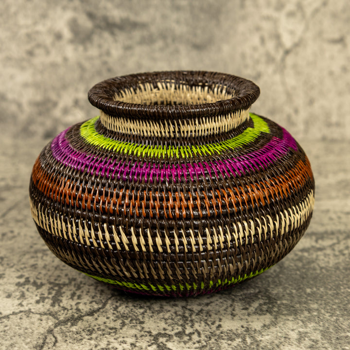 Rainbow Hand Woven Rainforest Basket