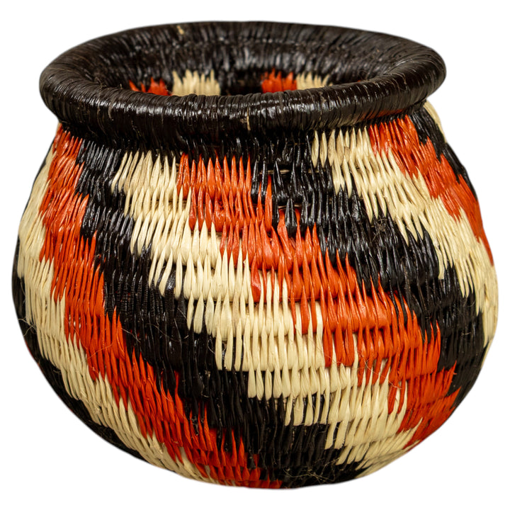 Orange And Black Hand Woven Rainforest Basket