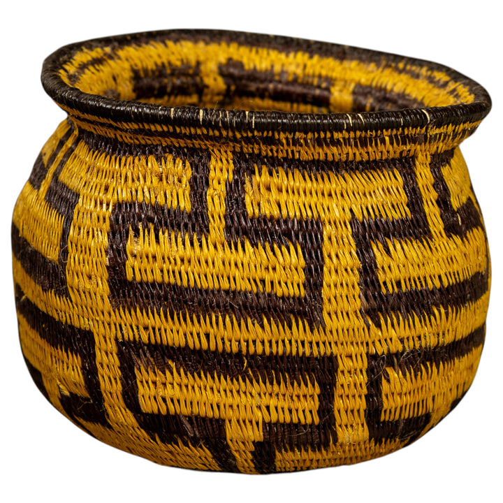 Gold And Black Hand Woven Rainforest Basket