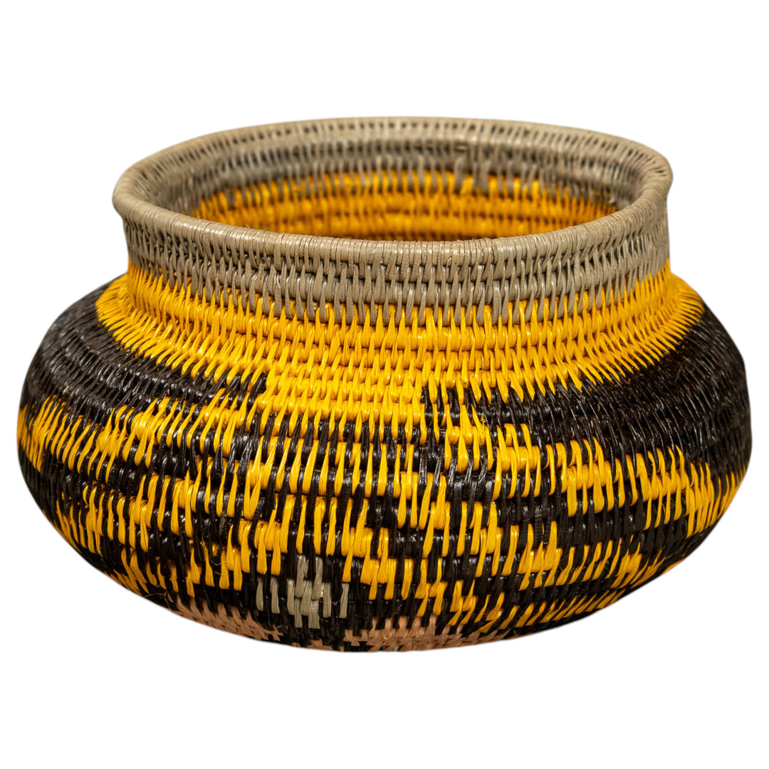 Gold And Black Hand Woven Rainforest Basket