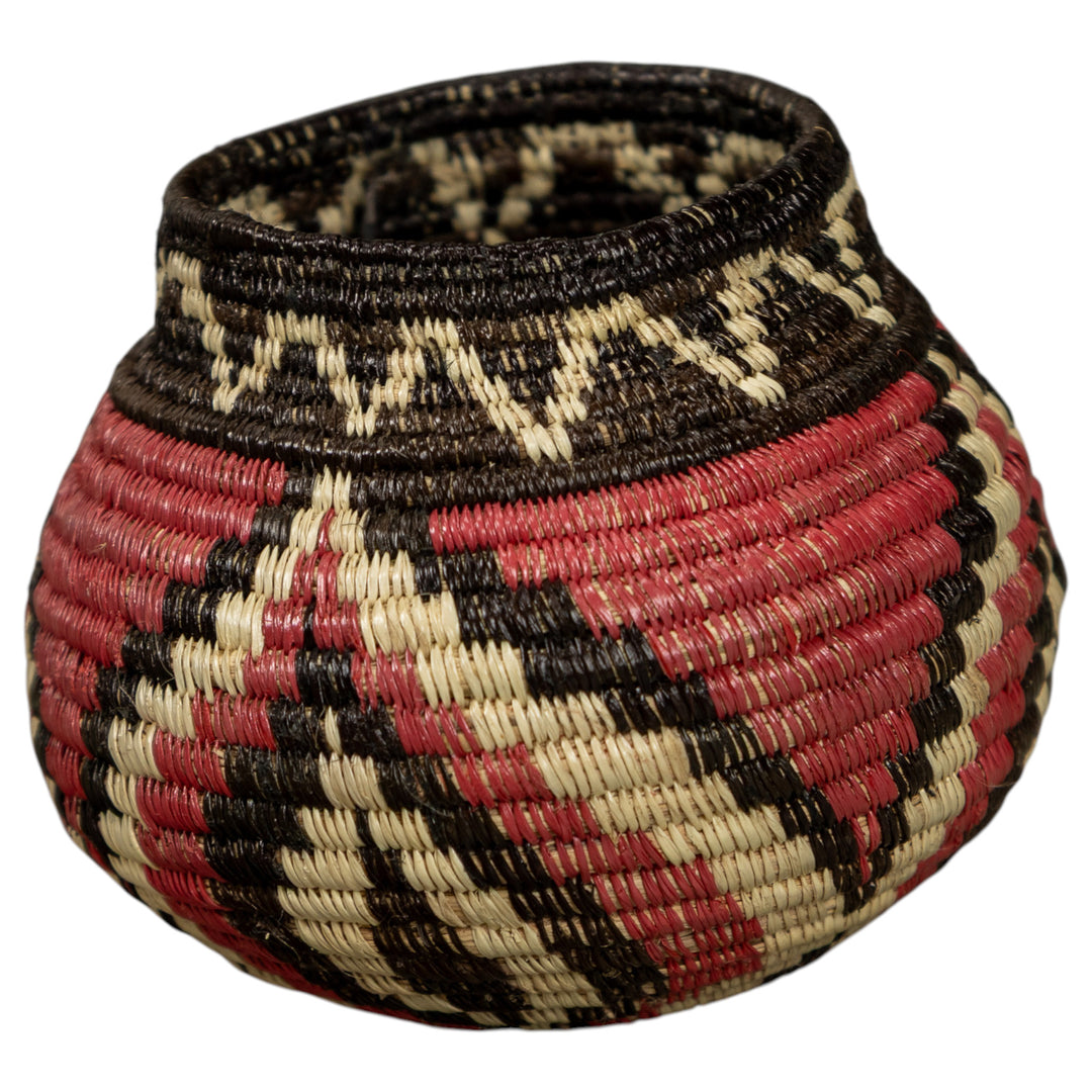 Small Copper Flower Petal Hand Woven Rainforest Basket