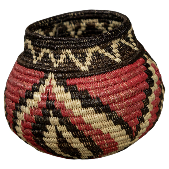 Small Copper Flower Petal Hand Woven Rainforest Basket