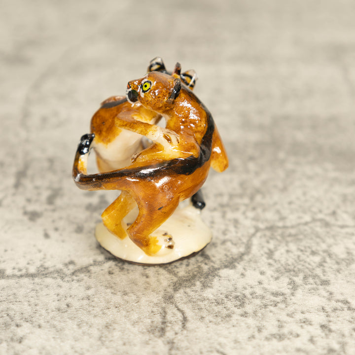 2 Puma Mountain Lion Tagua Nut Carving