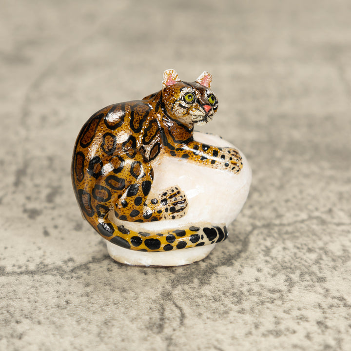 Jaguar Tagua Nut Carving