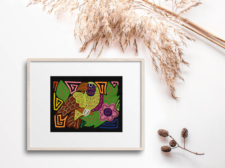 Multi-Color Parrot Bird Green And Purple Molita