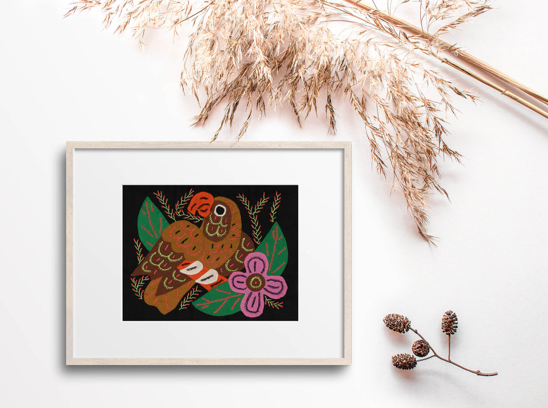 Multi-Color Parrot Bird Pink And Brown Molita