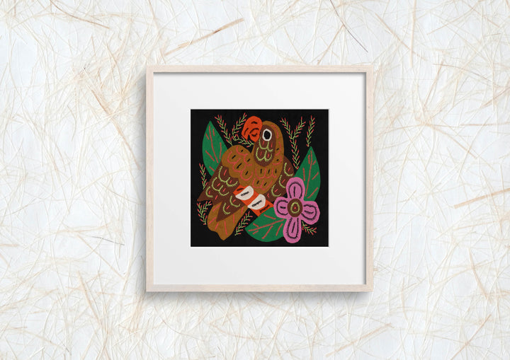 Multi-Color Parrot Bird Pink And Brown Molita