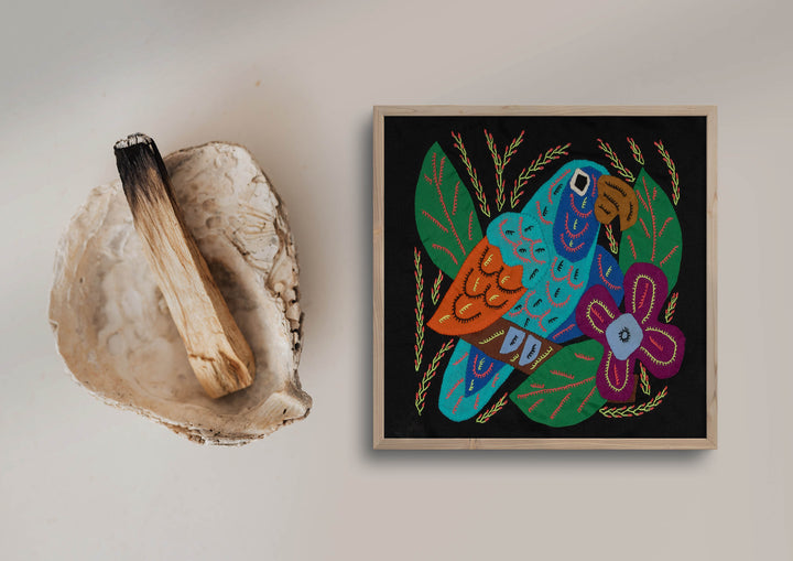 Multi-Color Parrot Bird Blue And Orange Molita