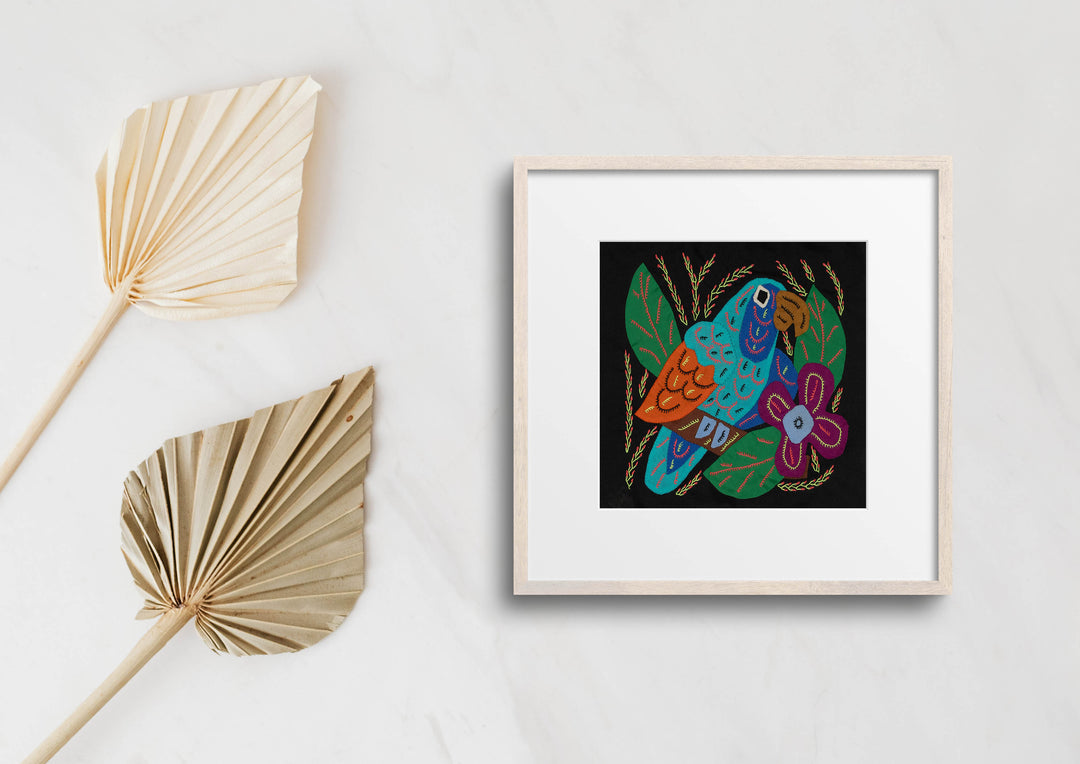 Multi-Color Parrot Bird Blue And Orange Molita