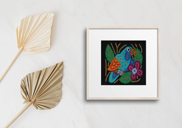 Multi-Color Parrot Bird Blue And Orange Molita