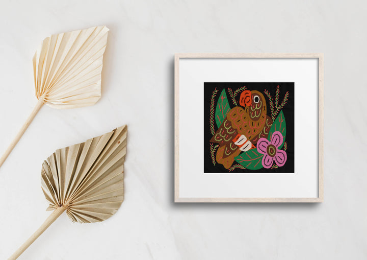 Multi-Color Parrot Bird Pink And Brown Molita