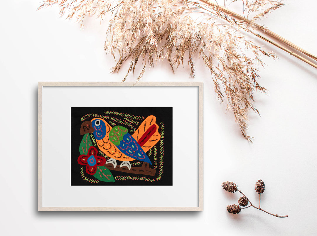 Multi-Color Parrot Bird Blue And Orange Molita