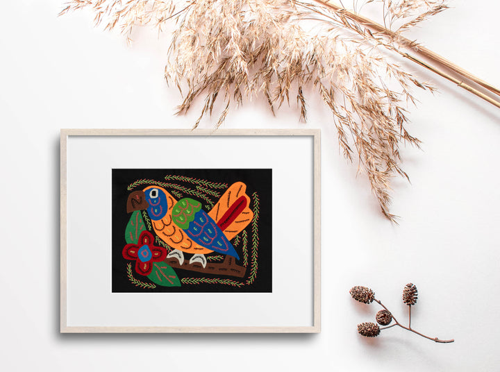 Multi-Color Parrot Bird Blue And Orange Molita
