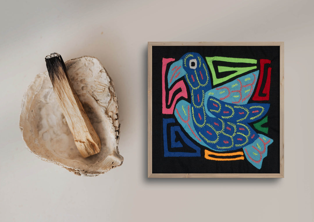 Multi-Color Parrot Bird Blue And Navy Molita