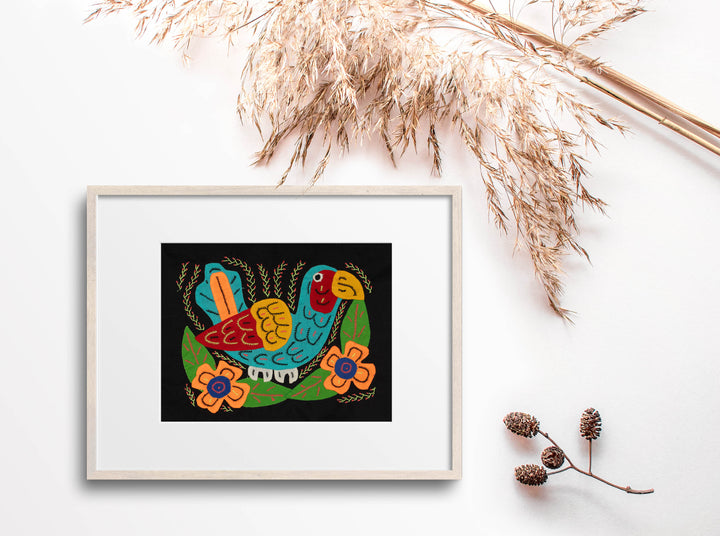 Multi-Color Parrot Bird Blue And Red Molita