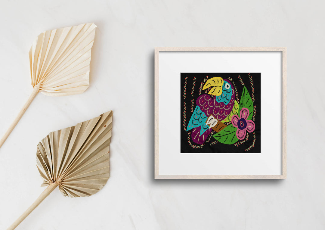 Multi-Color Parrot Bird Blue And Purple Molita