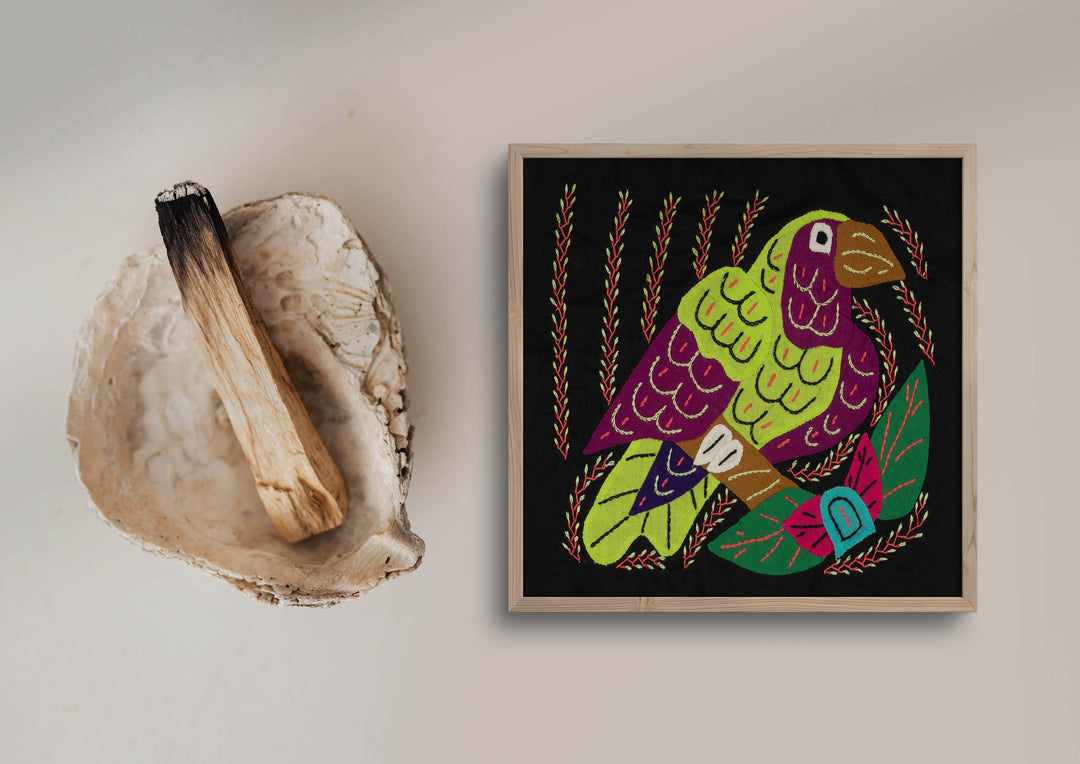 Multi-Color Parrot Bird Green And Purple Molita