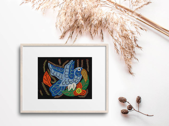 Multi-Color Bird Blue And Orange Molita