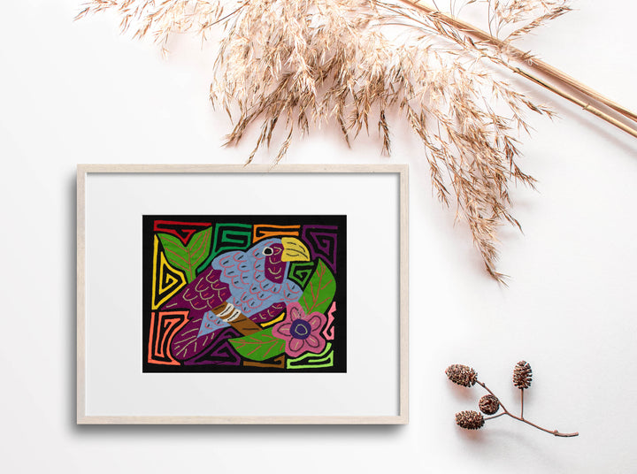 Multi-Color Bird Gray And Purple Molita