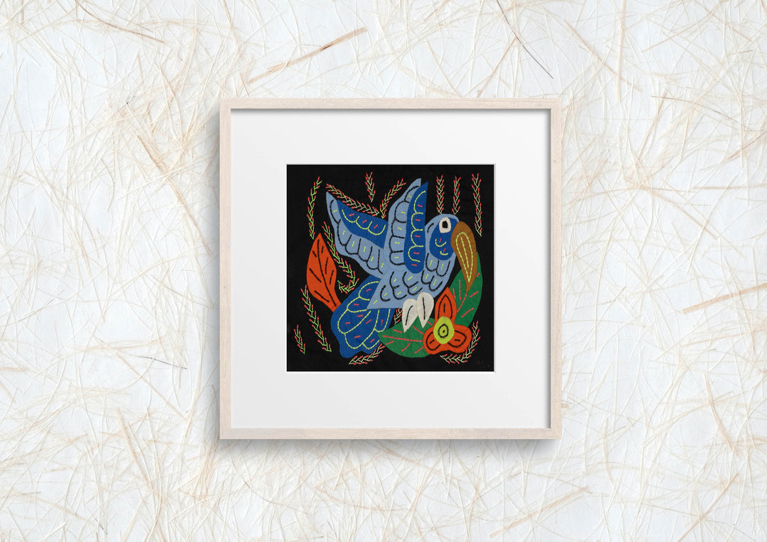 Multi-Color Bird Blue And Orange Molita