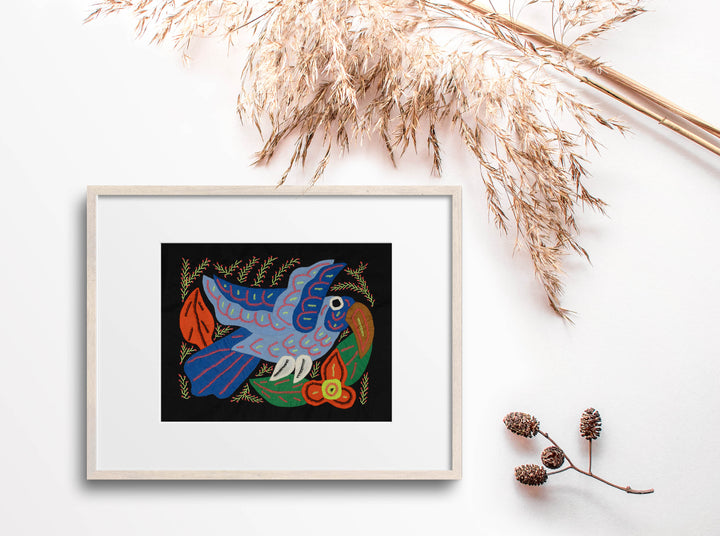 Multi-Color Bird Blue Molita