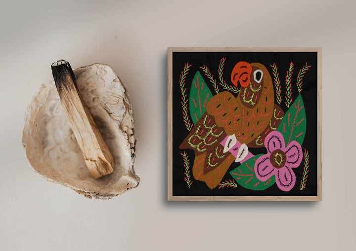 Multi-Color Parrot Bird Pink And Brown Molita