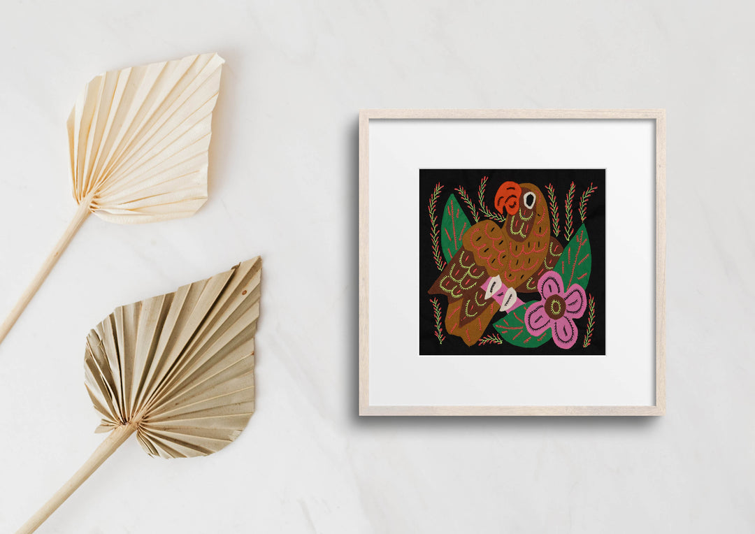 Multi-Color Parrot Bird Pink And Brown Molita