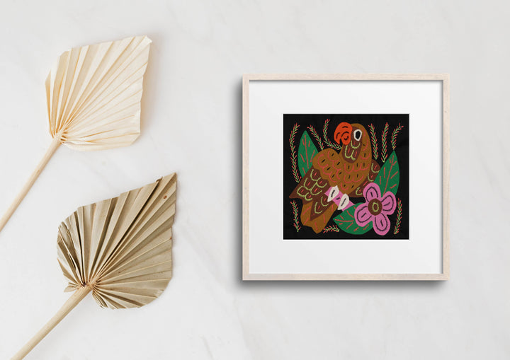 Multi-Color Parrot Bird Pink And Brown Molita