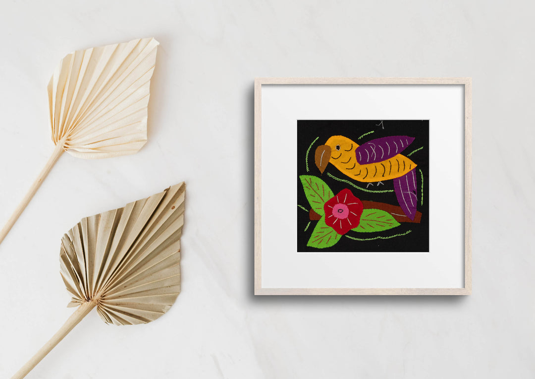 Multi-Color Parrot Bird Orange And Purple Molita