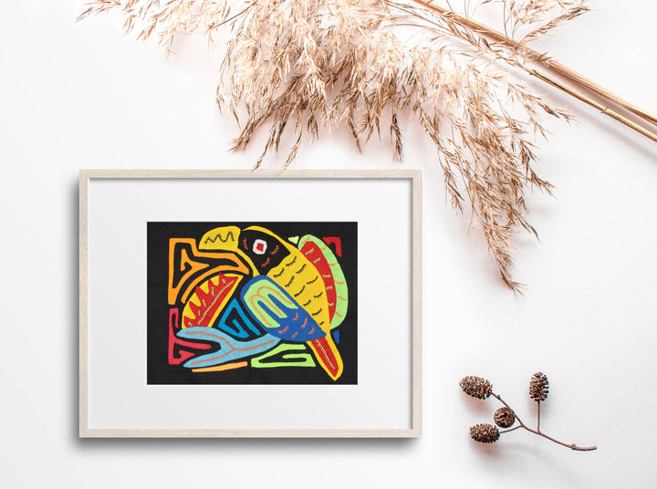 Multicolor Orange Red And Black Bird Molita