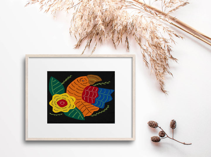 Multi-Color Parrot Bird Orange And Yellow Molita