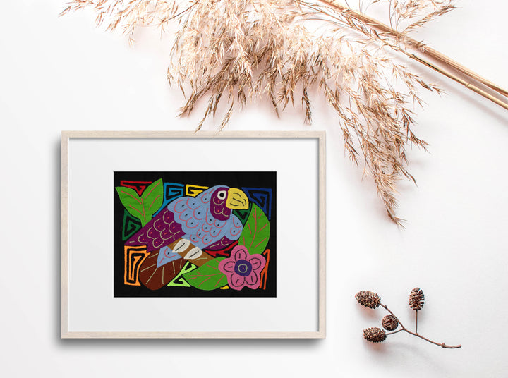 Multi-Color Parrot Bird Gray And Purple Molita