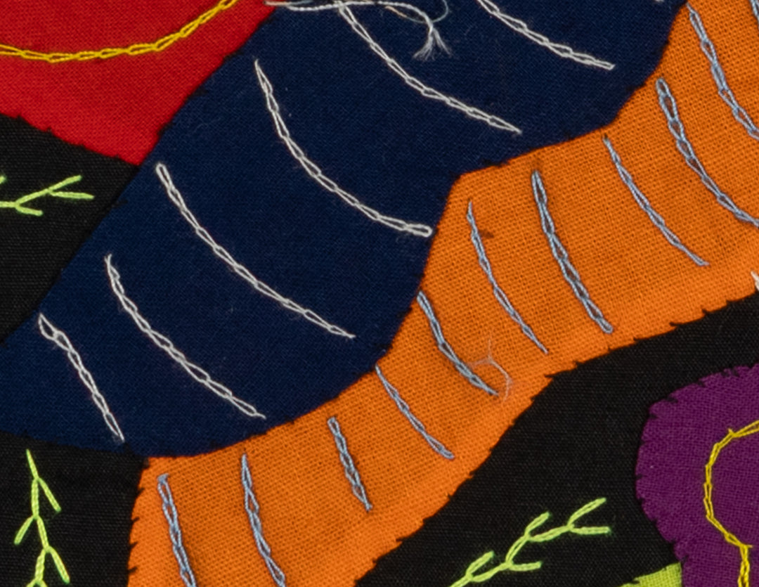 Multi-Color Parrot Bird Orange And Navy Molita