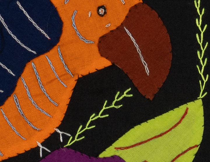 Multi-Color Parrot Bird Orange And Navy Molita