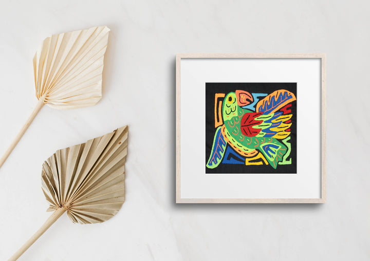 Multicolor Green Blue And Orange Bird Molita