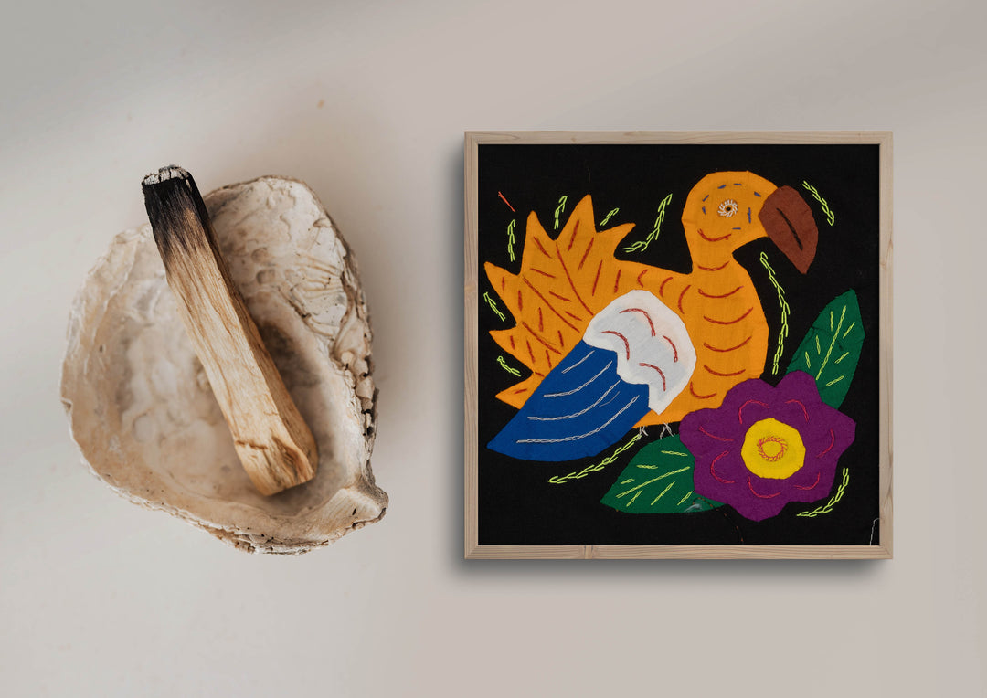 Multi-Color Parrot Bird Gold And Blue Molita