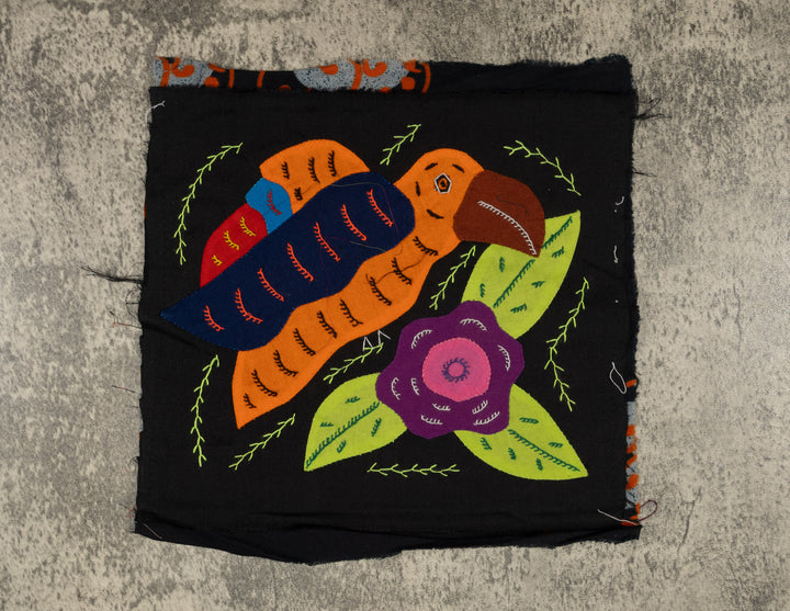 Multi-Color Parrot Bird Navy And Orange Molita