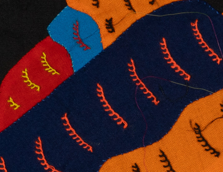 Multi-Color Parrot Bird Navy And Orange Molita