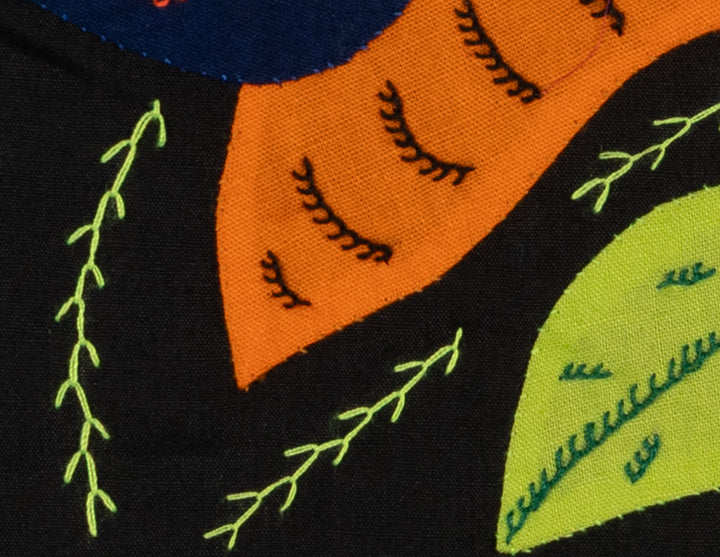 Multi-Color Parrot Bird Navy And Orange Molita