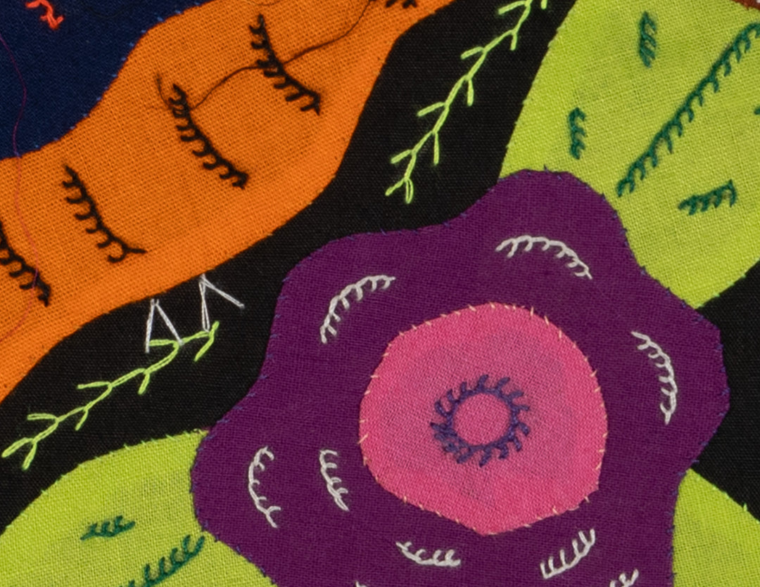 Multi-Color Parrot Bird Navy And Orange Molita