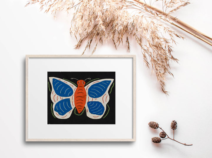 Multi-Color Butterfly Orange And Blue Molita