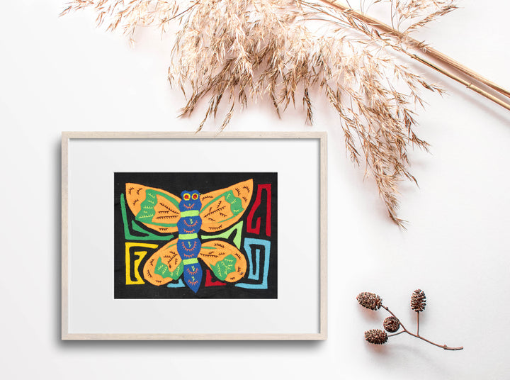 Orange Green And Blue Butterfly Molita
