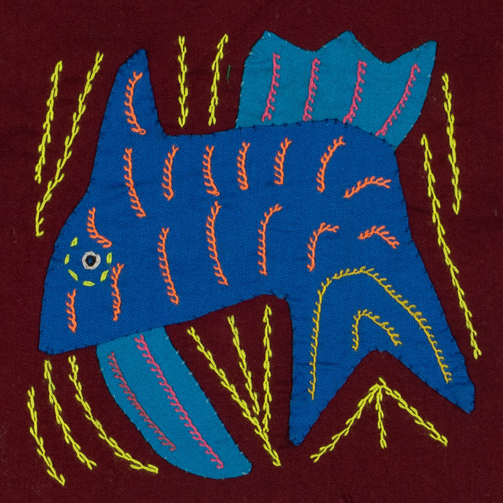 Multi-Color Ocean Fish Blue And Maroon Molita