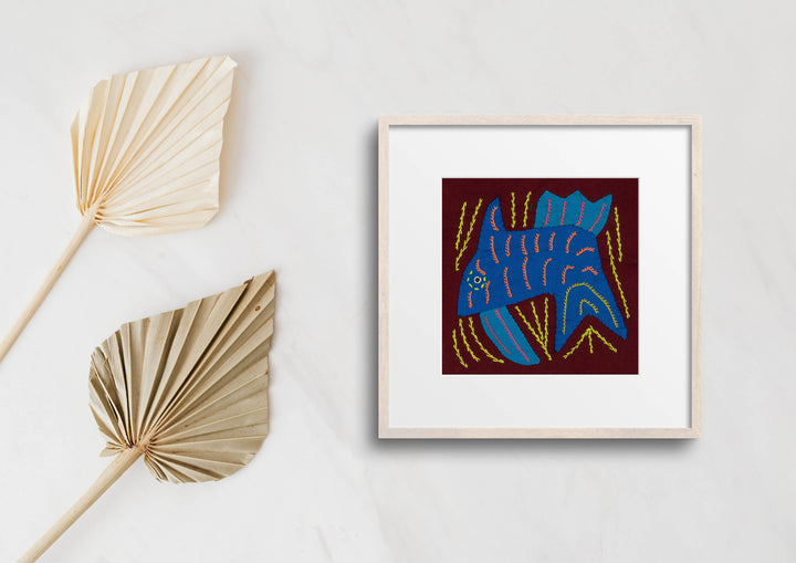 Multi-Color Ocean Fish Blue And Maroon Molita