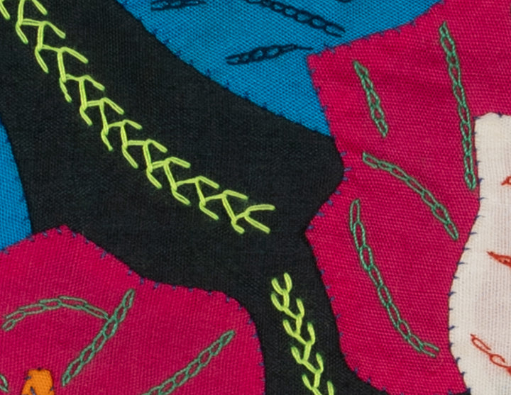 Multi-Color Floral Flower Blue And Red Molita